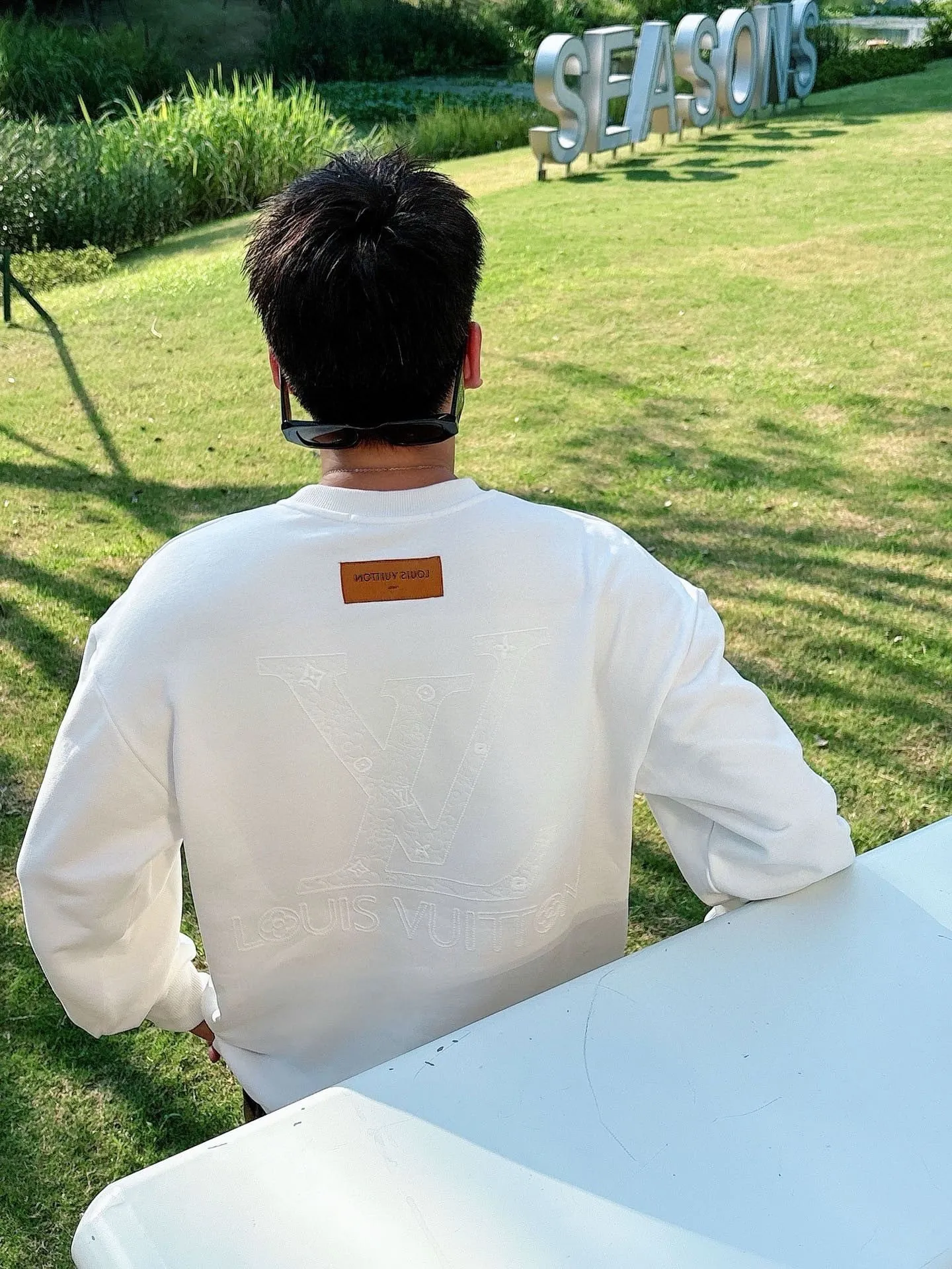 Louis Vuitton/Louis Vuitton 25Fw front and back logo embroidered crew neck sweatshirt